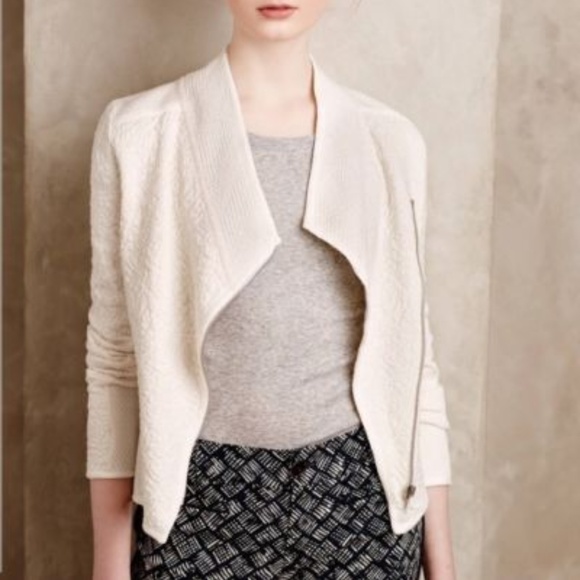 Anthropologie Sweaters - MOTH | Asymmetrical Zip Textured Moto Sweater